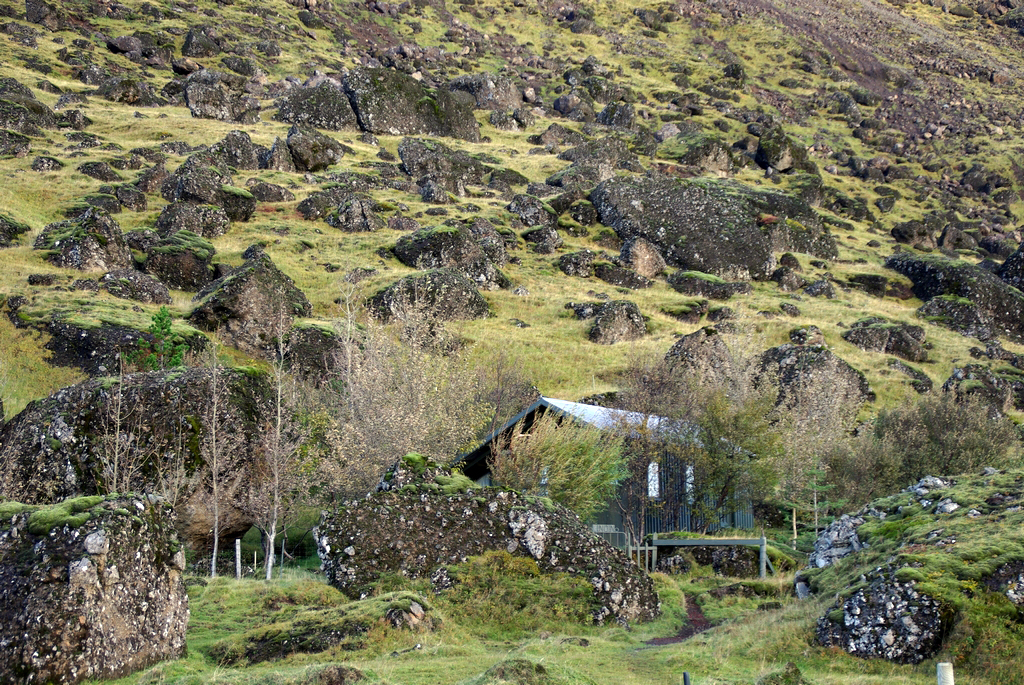 Les islandais sont parfois téméraires ! Il ne faut pas avoir peur des chutes de pierres pour résider ici.