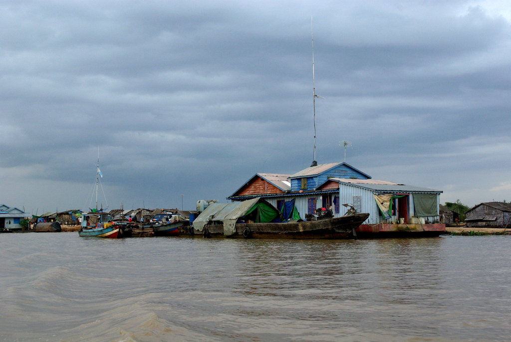 Village flottant, sur les rives du Tonlé Sap